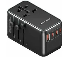 Adapteriai su „Vention“ 100 W įkrovikliu, 1xUSB-A, 3xUSB-C