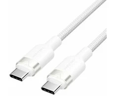 „Vention“ USB-C–C laidas, pintas, 3A, 480 Mbps, 60 W, 2 m, baltos spalvos