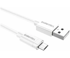 Duracell Sync/Charge Cable 1 Metre Baltas, 1 m, USB A, Micro-USB A, 2.0, Baltas