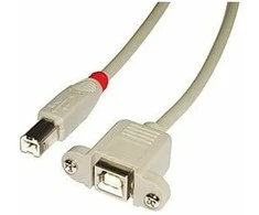 USB Prailginimo Kabelis - Lindy USB 2.0 Type-B Male Į Type-B Female 0,5 m Šviesiai Pilkas