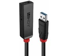 USB Prailginimo Laidas - LINDY USB 3.0 Aktyvus Prailginimo Laidas, M/F, 5 Gbps, 3 m, Juodas