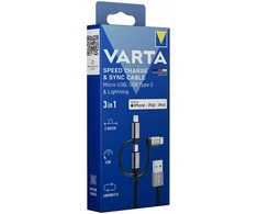 Varta 3in1 Speed Charge &amp; Sync Cable 57937 laidas