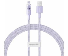 Baseus Gem USB į IP 2.4A greito įkrovimo laidas 1 m Violetinė