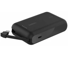 Belkin 10 000 mAh 20W įmontuotas kabelis USB-C juoda