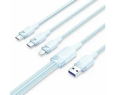 USB 2.0 A iki 3in1 3A laidas Vention CTPLG 1.5M (mėlynas)