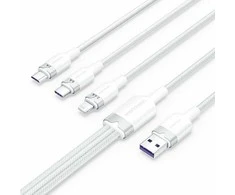 USB 2.0 A iki 3-in-1 6A laidas Vention CTRWG 1.5M (baltas)