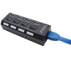 Fusion USB šakotuvas 4x USB 3.0 juodas