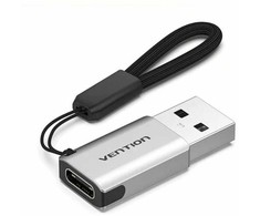 „Vention“ USB 3.0 kišeninis į USB-C kišeninį adapteris, pilko aliuminio lydinio tipo