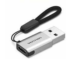 „Vention“ USB 3.0 kišeninis į USB-C kišeninį adapteris, pilko aliuminio lydinio tipo