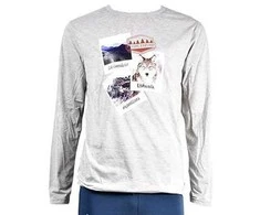 „Ushuaia Pictures“ pilki vyriški marškinėliai namams, S-XXL dydis