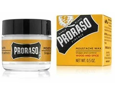 PRORASO Vaškas ūsams Wood &amp; Spice, 15 ml