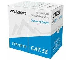 Kabelis FTP Lanberg LCF5-11CC-0305-S (F/UTP, RJ45 - F/UTP, RJ45 , F/UTP, 305m, 5e, pilka spalva)