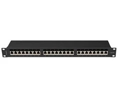LANBERG patch panel 24 port 1U cat.6A FTP juodas