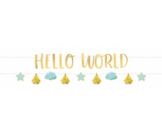 Užrašas berniukui „Hello World“ 176,8 cm, 2 vnt.