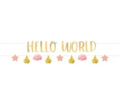 Užrašas mergaitei „Hello World“ 176,8 cm, 2 vnt.