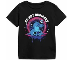 Vaikiška Marškinėliai su trumpomis rankovėmis Stitch So Not Ordinary Juoda