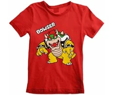 Vaikiška Marškinėliai su trumpomis rankovėmis Super Mario Bowser Text Raudona