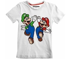 Vaikiška Marškinėliai su trumpomis rankovėmis Super Mario Mario and Luigi Balta
