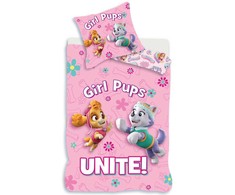 Vaikiška patalynės komplektas „Paw Patrol Girl Unite“ 100–135 cm, 40–60 cm