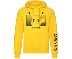 Vaikiškas džemperis su gobtuvu Pokémon Pikachu Katakana Geltona