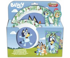 Stor BINGO AND BLUEY mėlynas dogs pusryčių rinkinys, vakarienė, dubuo, lėkštė, puodelis SZ