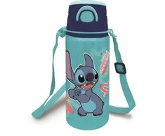Gertuvė Disney Stitch - aliuminio vandens buteliukas su šiaudeliu ir dirželiu 730 ml