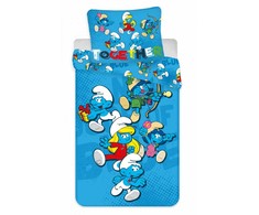 Vaikiškas patalynės komplektas „Smurfai kartu“ 100–135 cm, 40–60 cm