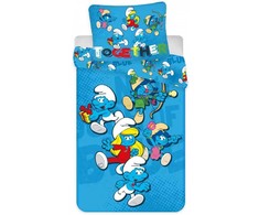 Vaikiškas patalynės komplektas „Smurfai kartu“ 100–140 cm, 40–45 cm