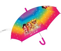 Vaikiškas pusiau automatinis skėtis „Rainbow High Shine“ √ò74 cm