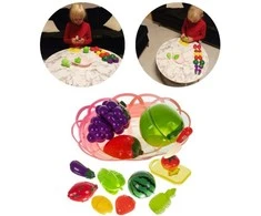 Kruzzel Set of fruit ir daržovės for cutting in a basket 22576