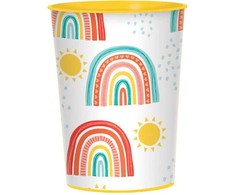 Vaivorykštės retro popieriniai puodeliai, 8 vnt., po 250 ml