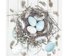 Velykinės pastelinės mėlynos natūralios servetėlės "Nest" 20 vnt. 33x33 cm