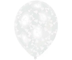 Vestuvinis skaidrus balionas, 6 dalių, 11 colių (27,5 cm)