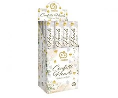 GoDan Konfetti pneumatyczne auksinė i balta serduszka 40cm
