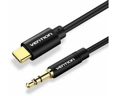 Garso laidas 3,5 mm į USB-C / 1,5 m, juodas BGABG VENTION