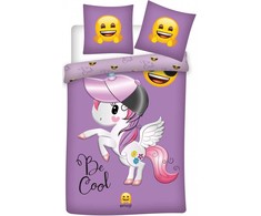 Vienaragio patalynės komplektas su šypsenėle „Emoji“ 140–200 cm, 70–90 cm