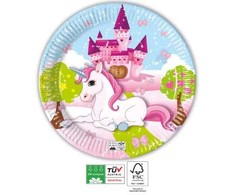 Globos Europe Bv GoDan Talerzyki papierowe Unicorn 23cm 8szt