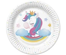 Vienaragio stebuklingų popierinių lėkščių rinkinys, 8 vnt., 18 cm