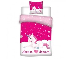 Unicorn microfibre duvet cover bed 90cm