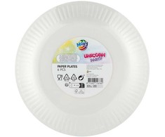 Vienaragio vaivorykštės popierinių lėkščių rinkinys, 6 vnt., 23 cm