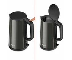TEFAL | Virdulys | KI583E10 | Elektrinis | 2000 W | 1,7 l | Nerūdijantis plienas | 360° sukamasis pagrindas | Juodas
