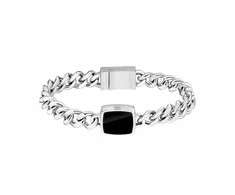 Hugo Boss Madinga plieno apyrankė su oniksu Odell 1580650