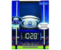 Lexibook Digital alarm clock with 3D rugby ball night light and sound effects