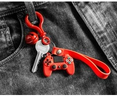 Upominkarnia Raktų pakabukas Dovanų parduotuvė Gamer raktų pakabukas su varpeliu - RAUDONAS