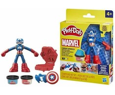 Hasbro PLAY-DOH MARVEL CASTRY RINKINYS KAPTAINAS AMERIKA ATSpindinčioji skydo figūrėlė