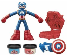Hasbro PLAY-DOH MARVEL CASTRY RINKINYS KAPTAINAS AMERIKA ATSpindinčioji skydo figūrėlė