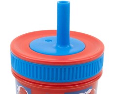 Žmogaus-voro silikoninis šiaudelio puodelis „Grid“ 420 ml