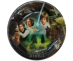 Žvaigždžių karų herojų popierinės lėkštės, 8 vnt., 23 cm