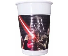 Žvaigždžių karų šviesos kardų plastikiniai puodeliai, 8 vnt., po 200 ml