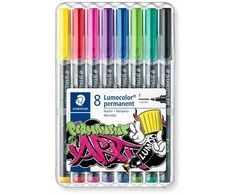 Staedtler Foliopis Lumocolor ART F atsparus vandeniui 8 spalvų